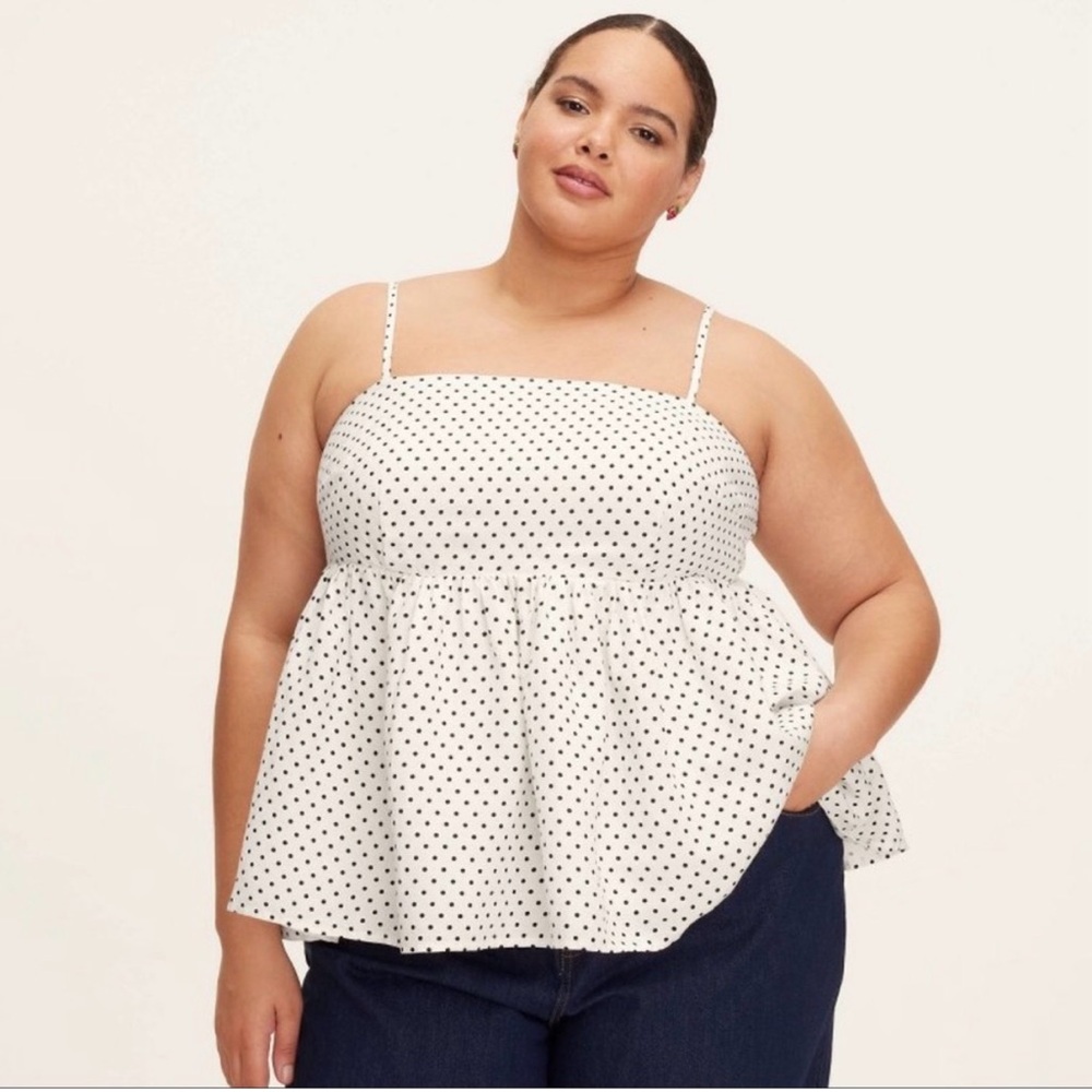 NWT kate spade new york × Target - Women's Mini Polka Dot Linen Baby Doll Tank